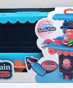 2-in-1 Transformable Pull-Along Train & Kitchen Playset (62 Pieces)