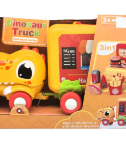 3-in-1 Dinosaur Fast Food Truck & Portable Playset (22 Pieces)
