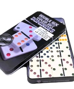 Alternative view of Double Six Color Dot Dominoes Set (28 Pieces) in Collector's Tin