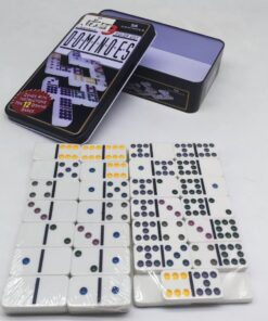 Double 9 Color Dot Dominoes Set (55 Pieces) in Collector's Tin
