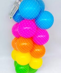 Multicolor Plastic Play Pit Balls Set (Mesh Storage Bag)