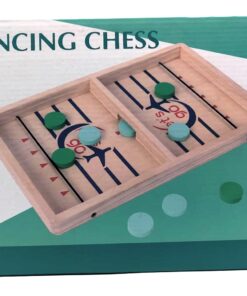 Classic Wooden Bouncing Chess & Fast Sling Puck Game