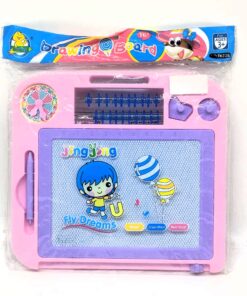 "Fly Dreams" Educational Magnetic Drawing Board with Abacus & Clock