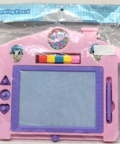 Alternative view of "Playhouse" Magnetic Drawing Board with Learning Clock & Math Blocks