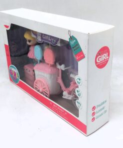 Alternative view of Cute Girl "Lovely Princess" Mini Doll & Cotton Candy Cart Playset