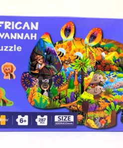 PlayfulMario Giant Rhino Shaped African Savannah Puzzle (287 Pieces)