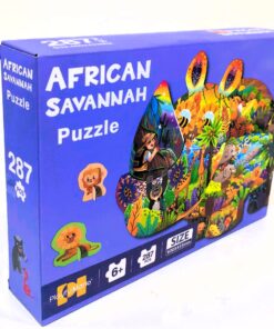 Alternative view of PlayfulMario Giant Rhino Shaped African Savannah Puzzle (287 Pieces)