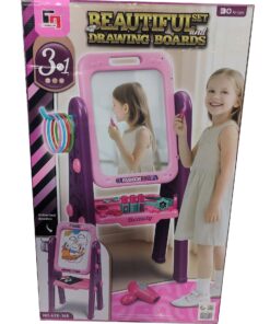 3-in-1 "Beautiful Set" Standing Vanity Mirror & Drawing Board Easel