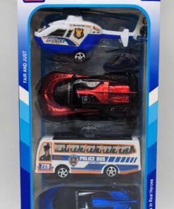 "Sturdy Style Police" Hero of Justice 4-Piece Vehicle Set
