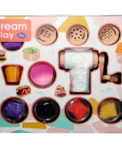 al3aby 78 Dream Clay DIY Gourmet Chef Station – 5-Color Modeling Set with Hand-Crank Extruder