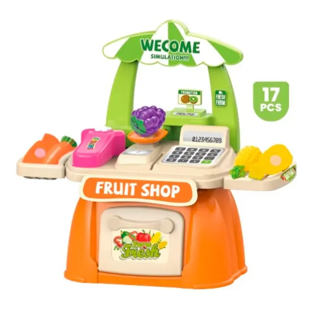 Cut Fruit Mesa: 30-Piece Interactive Fruit Shop & Shopping Cart Playset 4 Cut Fruit Mesa: 30-Piece Interactive Fruit Shop & Shopping Cart Playset - Image 4