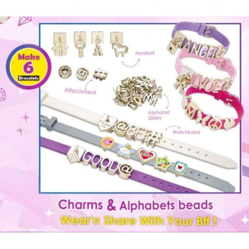 Girl’s Creator: Charm Watch Band DIY Kit – Make 6 Custom Alphabet Bracelets - الصورة 3