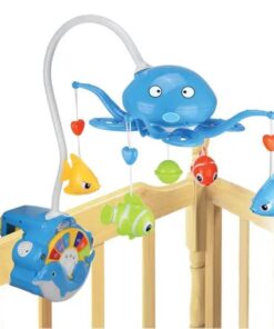 Huanger Multi-Functional Bed Ring Musical Mobile – Smart Infant Crib Merry-Go-Round with Electronic Nursery Songs