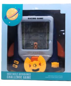 J'D Toys Obstacle Avoidance Challenge Racing Game (Cobalt Blue) – Handheld Electronic Driving Simulator with Steering Wheel Control, Speed Regulation & Cosmic Sound Effects