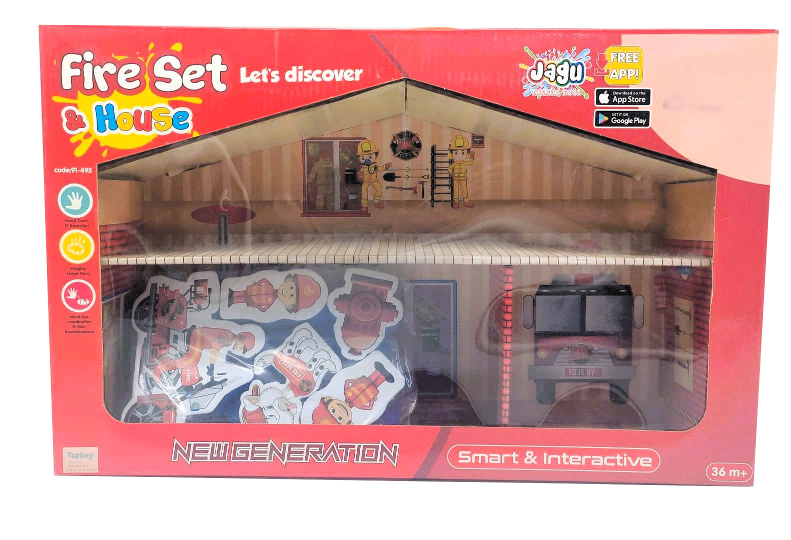 Jagu Smart & Interactive Fire Set & House – 3D Wood Craft Fire Station with Augmented Reality Talking App, Helicopter & Action Figures 1 Jagu Smart & Interactive Fire Set & House – 3D Wood Craft Fire Station with Augmented Reality Talking App, Helicopter & Action Figures