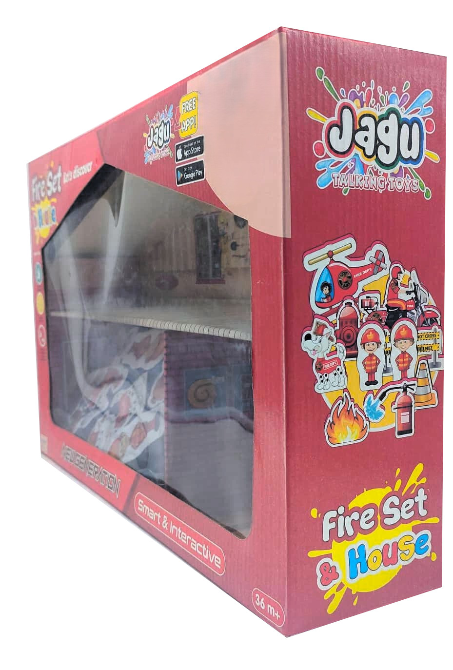 Jagu Smart & Interactive Fire Set & House – 3D Wood Craft Fire Station with Augmented Reality Talking App, Helicopter & Action Figures 2 Jagu Smart & Interactive Fire Set & House – 3D Wood Craft Fire Station with Augmented Reality Talking App, Helicopter & Action Figures - Image 2