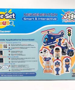 Alternative view of Jagu Smart & Interactive Police Set & House – 3D Wood Craft Dollhouse with Augmented Reality Talking App, Helicopter & Action Figures