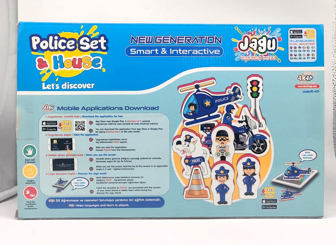Jagu Smart & Interactive Police Set & House – 3D Wood Craft Dollhouse with Augmented Reality Talking App, Helicopter & Action Figures 2 Jagu Smart & Interactive Police Set & House – 3D Wood Craft Dollhouse with Augmented Reality Talking App, Helicopter & Action Figures - Image 2