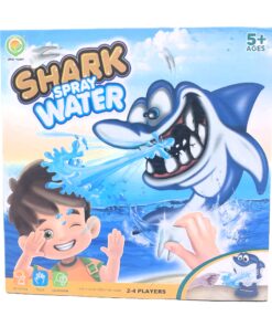 Shark Spray Water Interactive Board Game – 3D Tooth Extraction Roulette Game with Hidden Water Splashing Plunger Trigger for Family Game Night