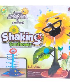 Shaking Sunflower Interactive Action Board Game – Electronic Wiggling Musical Balancing Game with 24 Colored Balls & Twister Tweezers