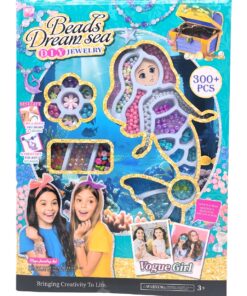 Beads Dream Sea DIY Jewelry Making Kit – 300+ PCS Mermaid-Themed Bead Studio with Charms, Necklaces & Bracelets for Kids