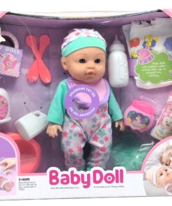 Baby Doll Interactive Sleep Assistant Deluxe Nursery Set – 12-Piece "Try Me" Sound-Core Doll with Washable Star Jumpsuit, Potty, Bath Accessories & Play Diaper