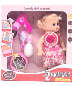 Angellgirl Baby Potty Training Doll Playset – Interactive "Drinks and Wets" Nurturing Toy Set with Sound Potty, Feeding Bottle, Hair Dryer & Styling Brush