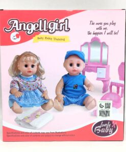 Alternative view of Angellgirl Baby Potty Training Doll Playset – Interactive "Drinks and Wets" Nurturing Toy Set with Sound Potty, Feeding Bottle, Hair Dryer & Styling Brush
