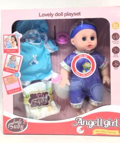 Angellgirl Baby Potty Training Boy Doll Playset – Interactive "Drinks and Wets" Nurturing Toy Set with Sound Potty, Feeding Bottle, Pacifier & Alternative Outfit
