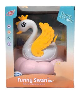 Funny Swan Interactive Floating Magic Ball Toy – Battery-Operated Bump & Go Action Swan with Aerodynamic Air-Stream Hovering Ball, Flashing LEDs & Musical Melodies