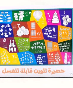 Alternative view of Fantastic Color Washable Magic Doodle Mat (Teddy Bear Numbers Edition) – Large 80x60cm Reusable Educational Coloring Canvas with 6 Water-Based Markers