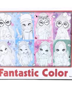 Alternative view of Fantastic Color Washable Magic Doodle Mat – Large 80x60cm Reusable Coloring Fabric Blanket with Fashion Girl Designs & 6 Vibrant Water-Based Recyclable Markers