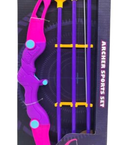 Game Archer Competitive Bow & Arrow Sports Set Pink Edition – Kids Tactical Recurve Archery Bow with 3 Suction Cup Safety Arrows & Organizer Quiver Rack