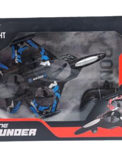 Drone Thunder Combat Aircraft Air Flight Series – 2.4GHz RC Stealth Fighter Drone Quadcopter with 6-Axis Gyroscope, One-Key Takeoff & 360° Stunt Flip Action