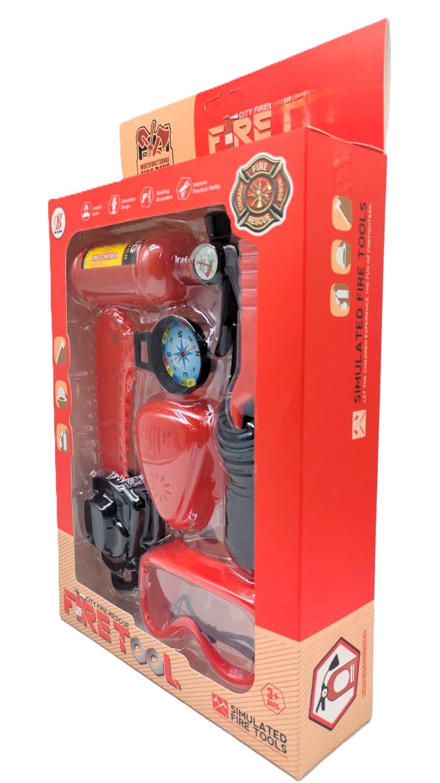 City Fire-Rescue Simulated Fire Tools Kit – 7-Piece Hero Roleplay Set with Fire Extinguisher, Chainsaw, Walkie-Talkie & Safety Goggles 2 City Fire-Rescue Simulated Fire Tools Kit – 7-Piece Hero Roleplay Set with Fire Extinguisher, Chainsaw, Walkie-Talkie & Safety Goggles - Image 2
