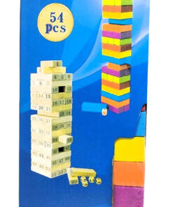 Premium 54-Piece Wooden Color Building Blocks – Classic 3-in-1 Tumbling Tower, Domino Cascade, and Number Math Game for Family Game Night 6 IMG 20260509 WA0390