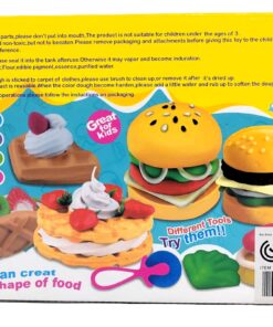 Alternative view of Color Clay DIY Western Food Lunch Set – 8-Color Ultra-Soft Modeling Dough Studio with Waffle Iron Press, Burger Molds & Pizza Roller