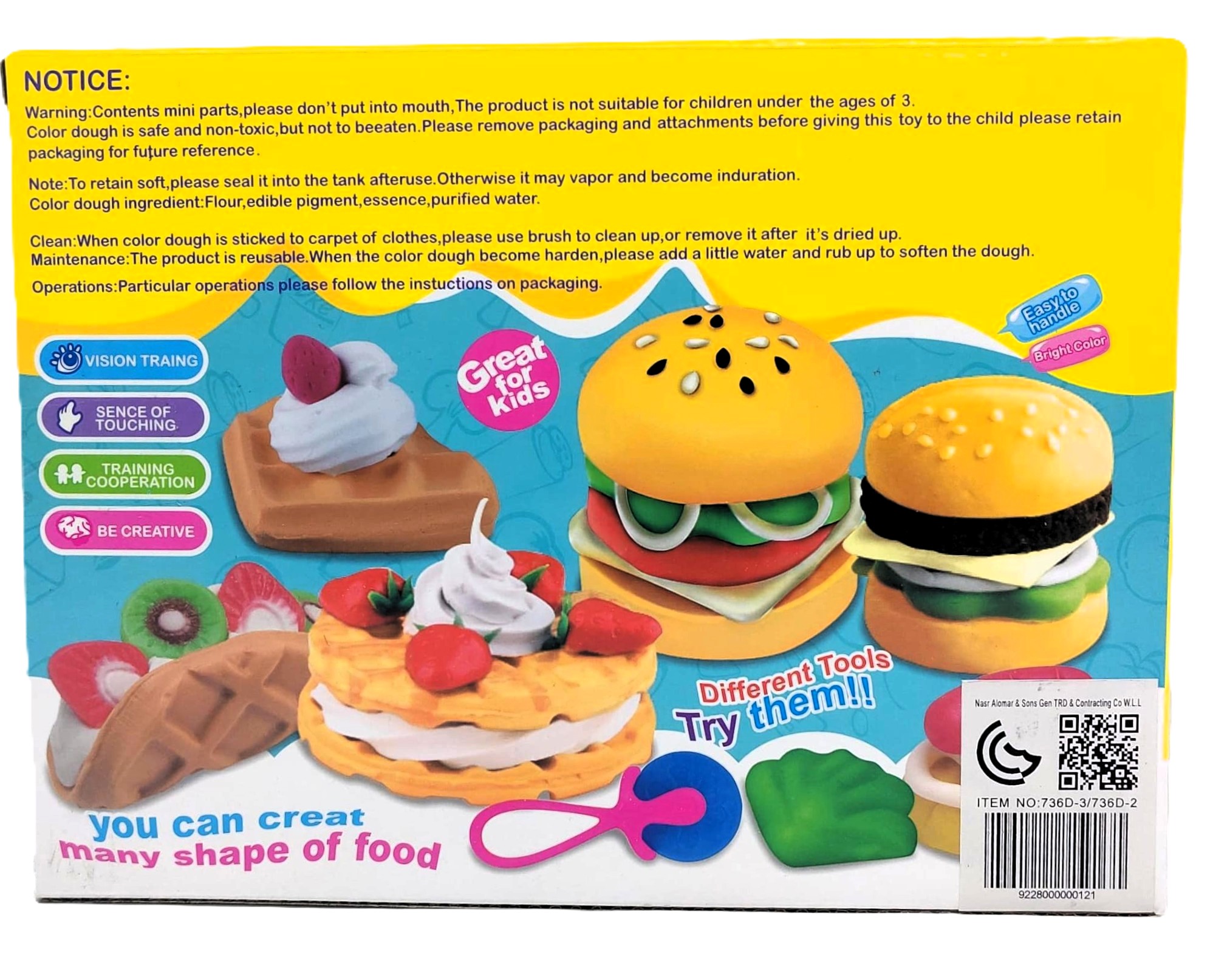 Color Clay DIY Western Food Lunch Set – 8-Color Ultra-Soft Modeling Dough Studio with Waffle Iron Press, Burger Molds & Pizza Roller 2 Color Clay DIY Western Food Lunch Set – 8-Color Ultra-Soft Modeling Dough Studio with Waffle Iron Press, Burger Molds & Pizza Roller - Image 2