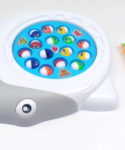 Happy Fishing Electronic Musical Board Game – 3D Shark Rotating Pond with 15 Multi-Color Chomp Fish & 3 Tactical Fishing Poles