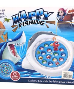 Alternative view of Happy Fishing Electronic Musical Board Game – 3D Shark Rotating Pond with 15 Multi-Color Chomp Fish & 3 Tactical Fishing Poles