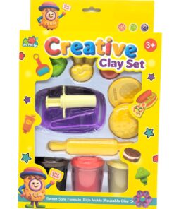 Jia Pei Le Burger Extruder Creative Clay Set – 3-Color Premium Modeling Dough Kit with Syringe Dough Press, Textured Bun Molds, Serving Tray & Roller