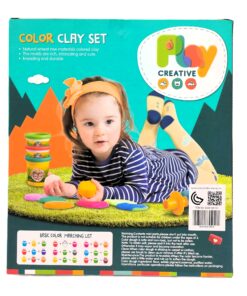 Alternative view of Play Creative Color Clay Set – 5-Color Premium Modeling Dough Kit with Sweet Donut Molds, Lollipop Stamps & Burger Press
