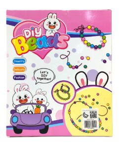 Alternative view of DIY Beads Bunny Jewelry Making Gift Box Set – Custom Bracelet Maker Studio with 10 Bunny-Shaped Compartments, Pastel Beads & Bow Knot Charms