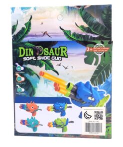 Alternative view of Dinosaur Soft Shot Gun Blaster – Cartoon Triceratops Foam Dart Pistol with 3-Barrel Rotating Launcher Mech and Safe Suction Bullets