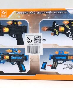 Alternative view of Ming Jia CF927 New Style Vibration Shoot Gun – Metallic Blue Battery-Operated Submachine Blaster with Revolving Ammo Chamber, Recoil Feedback & Light Effects