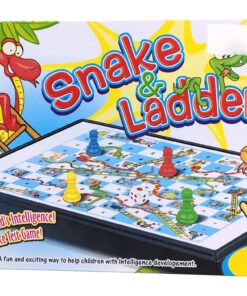 Snake & Ladders Premium Magnetic Board Game – Travel-Friendly Folding Desktop Strategy Set with Built-In Storage Tray for Family Game Night