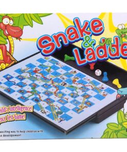 Alternative view of Snake & Ladders Premium Magnetic Board Game – Travel-Friendly Folding Desktop Strategy Set with Built-In Storage Tray for Family Game Night