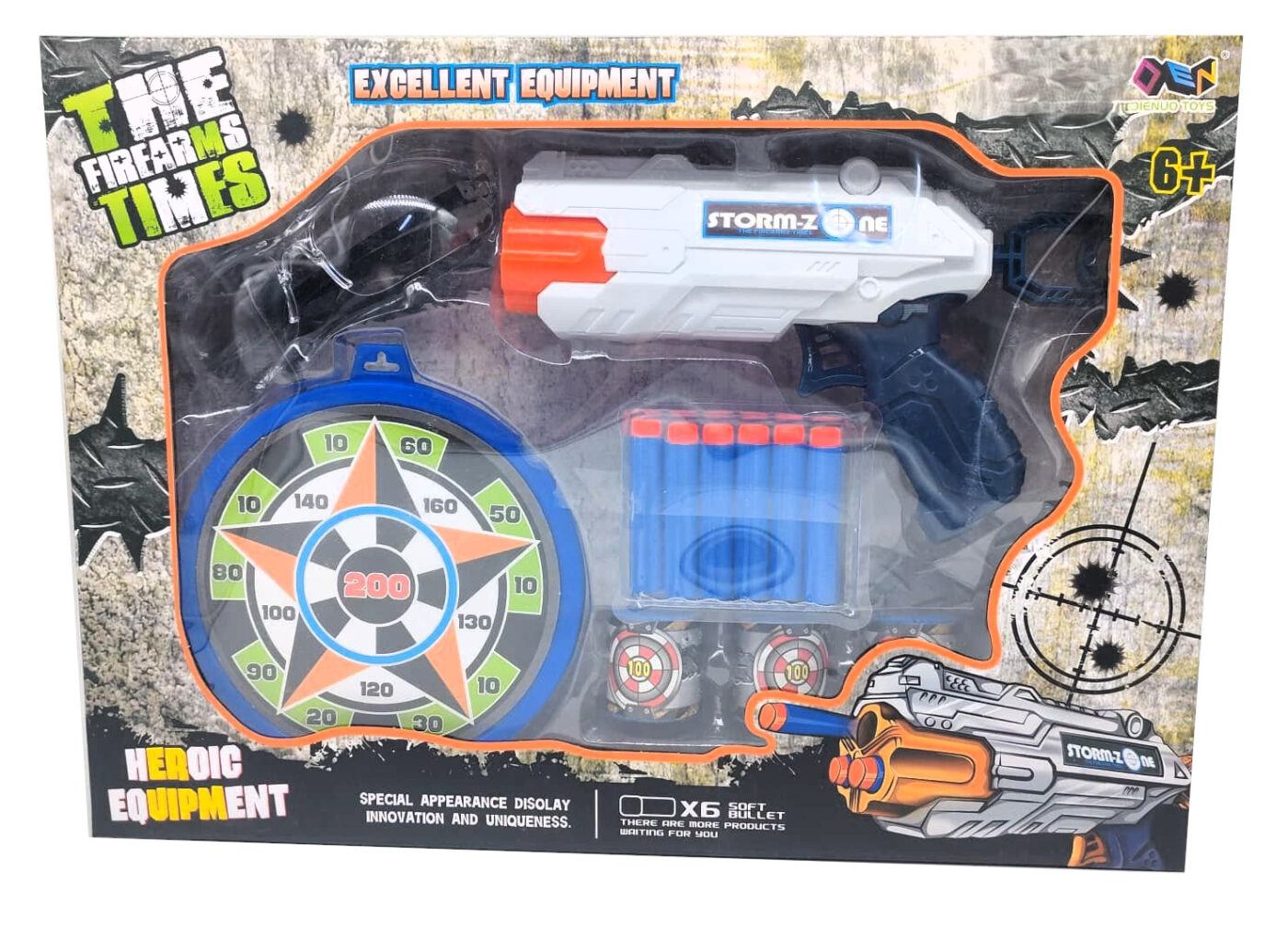 Storm-Zone Heroic Equipment Foam Dart Blaster Set – Complete Tactical Target Range Station with 6 Safety Suction Darts, Point-Score Board, 3 Knockdown Cans & Safety Glasses