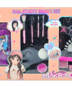 My First Makeup Gift Nail Beauty Series Set – Deluxe DIY Unicorn Cosmetic Studio with 3 Glitter Nail Polishes, Eyeshadow Palette, Professional Brushes & Sparkly Travel Pouch