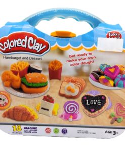 Funny Lucky "Colored Clay" Hamburger & Dessert Portable Playset (18 Colors)